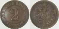 d 2 Pf 00277A~2.5b 2 Pfennig 1877A ss/vz kl.Rf J 002