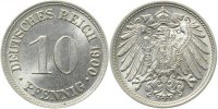 d 013n00D~1.1b 10 Pfennig 1900D prfr/stgl Licht.Prägung !! J 013