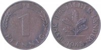 d 1 Pf 37648J~3.0v-4V4 1 Pfennig 1948J Mz hoch, kurz EPA4V4