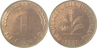 d 1 Pf 38050F~1.2a 1 Pfennig 1950F bfr.Erstabschlag (EA)! ! J 380