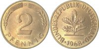 d 1.2 2 Pf 38168D~1.2 2 Pfennig 1968D bfr Cu J 381