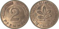 d 2 Pf 38168G~1.2-a 2 Pfennig 1968G bfr Fe J 381a