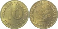 d 38370F~1.1a 10 Pfennig 1970F bfr/stgl Erstabschlag (EA)! ! J 383