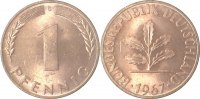 d 1.1 1 Pf 38067G~1.1 1 Pfennig 1967G bfr/stgl J 380