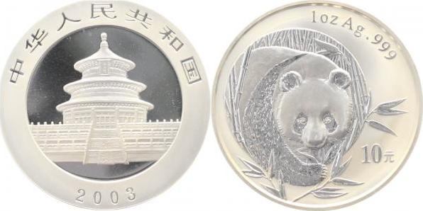 WELTM.-China-5 10 Yuan 2003 Satin /mirror Variante Shenyang Mint unc. China  