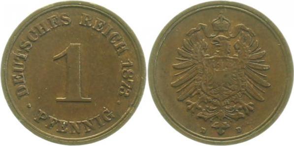 00173D~2.5-H 1 Pfennig  1873D ss/vz !! J 001  