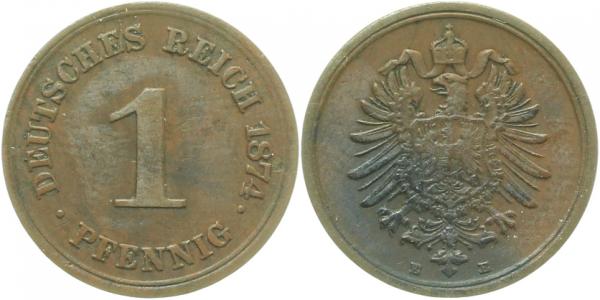 00174E~2.5 1 Pfennig  1874E ss/vz J 001  