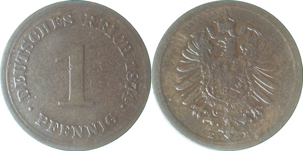 00174E~3.5 1 Pfennig  1874E s/ss J 001  