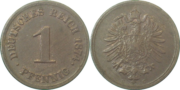 00174G~2.0 1 Pfennig  1874G vz J 001  
