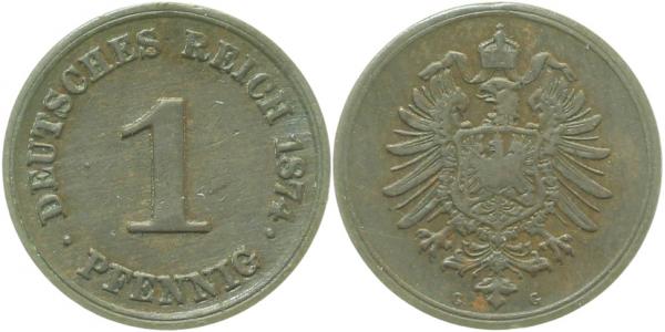 00174G~3.5 1 Pfennig  1874G s/ss J 001  