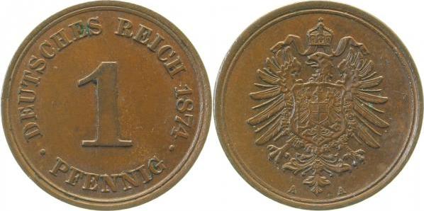 00174A~1.8 1 Pfennig  1874A vz+ J 001  