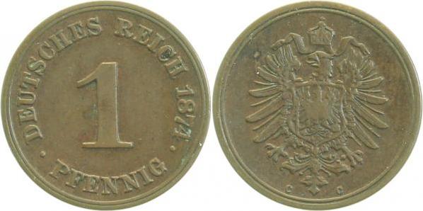 00174C~2.8 1 Pfennig  1874C ss+ J 001  