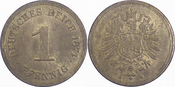 00174D~1.5 1 Pfennig  1874D vz/st J 001  