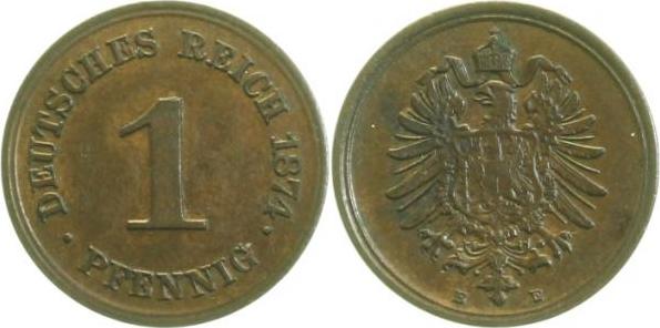00174E~1.8 1 Pfennig  1874E vz+ J 001  