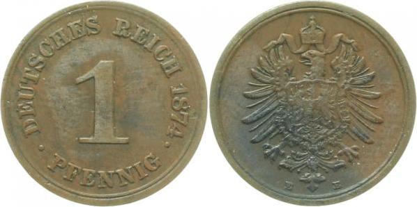 00174E~2.5 1 Pfennig  1874E ss/vz J 001  