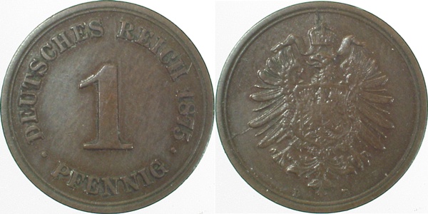 00175B~2.5 1 Pfennig  1875B ss/vz J 001  