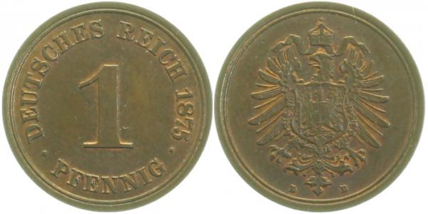 00175D~1.2 1 Pfennig  1875D prfr !! J 001  