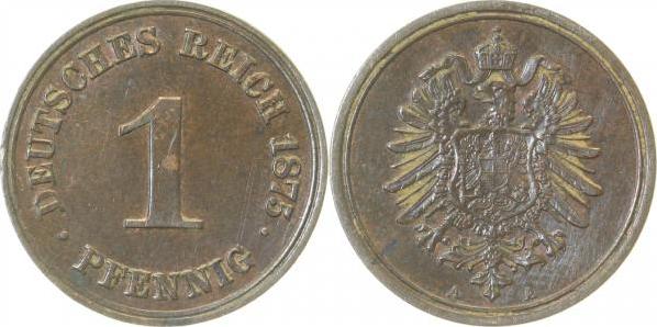 00175A~1.5 1 Pfennig  1875A vz/st J 001  