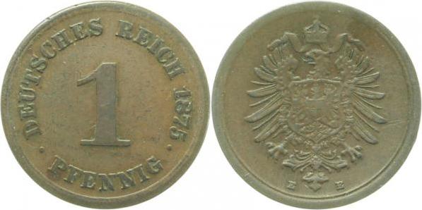 00175E~2.8 1 Pfennig  1875E ss+ J 001  