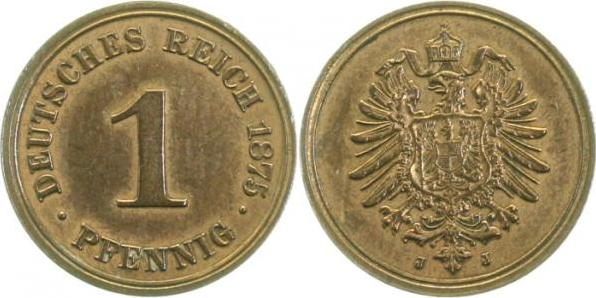 00175J~2.0 1 Pfennig  1875J vz J 001  