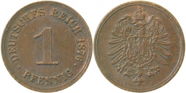 00176H~2.0 1 Pfennig  1876H vz RR S15 J 001  