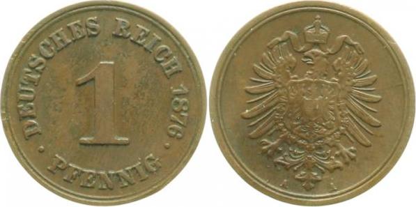 00176A~2.5 1 Pfennig  1876A ss/vz J 001  