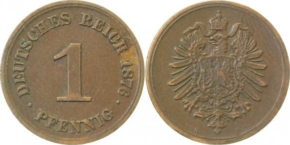 00176H~2.2 1 Pfennig  1876H vz- RR J 001  