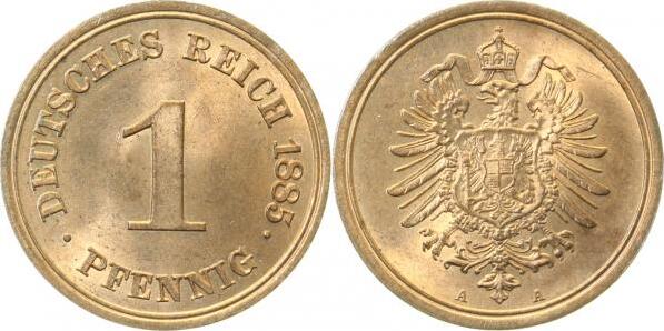 00185A~1.1 1 Pfennig  1885A f.prfr J 001  