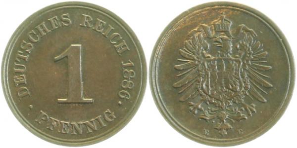 00186E~1.1 1 Pfennig  1886E prfr/stgl J 001  