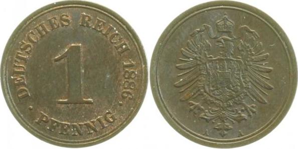 00186A~1.2 1 Pfennig  1886A prfr J 001  