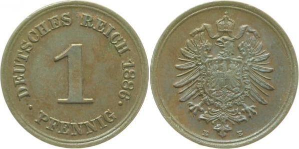 00186E~2.0 1 Pfennig  1886E vz J 001  