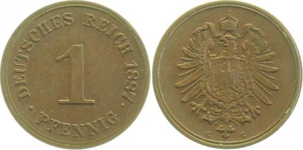 00187G~2.0-H 1 Pfennig  1887G vz J 001  