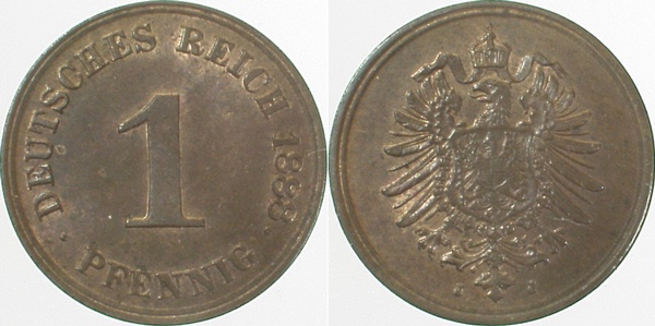 00188J~1.2 1 Pfennig  1888J prfr J 001  