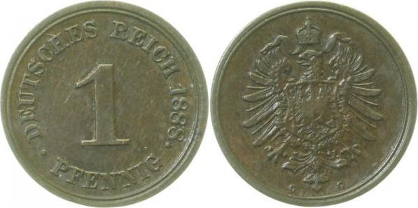 00188G~2.0 1 Pfennig  1888G vz J 001  