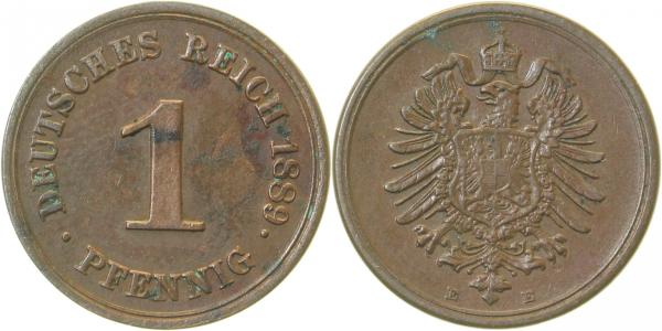 00189E~2.5 1 Pfennig  1889E ss/vz J 001  