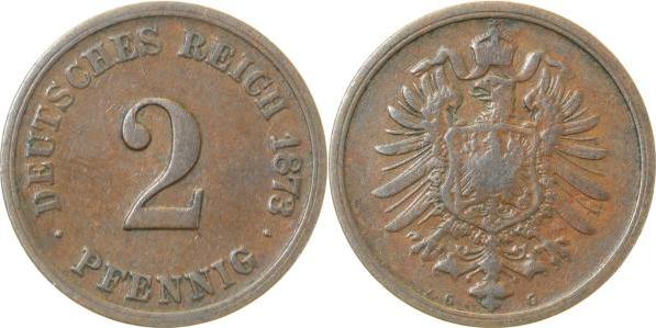 00273G~3.5 2 Pfennig  1873G s/ss J 002  