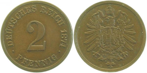 00274E~1.8 2 Pfennig  1874E vz+ J 002  