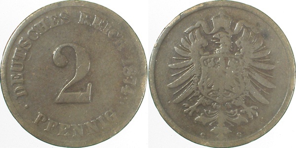 00274C~3.5 2 Pfennig  1874C s/ss J 002  