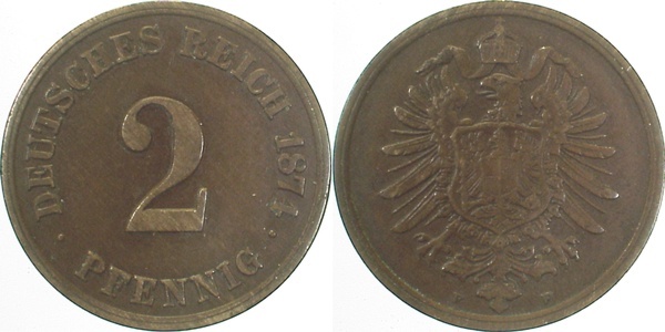 00274F~2.5 2 Pfennig  1874F ss/vz J 002  