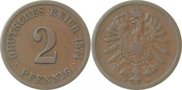 00274F~4.0 2 Pfennig  1874F s J 002  