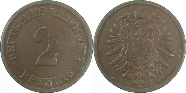 00275D~2.5 2 Pfennig  1875D ss/vz J 002  