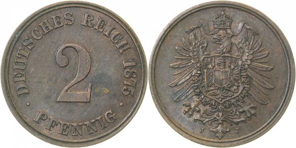 00275J~2.2 2 Pfennig  1875J vz- J 002  