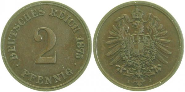 00275J~2.5 2 Pfennig  1875J ss/vz J 002  