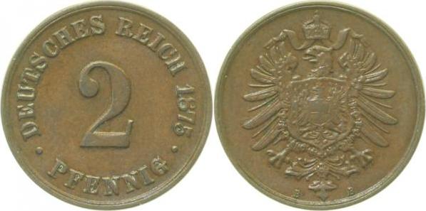 00275B~2.5 2 Pfennig  1875B ss/vz J 002  