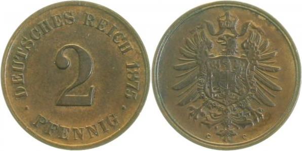 00275C~2.5 2 Pfennig  1875C ss/vz J 002  