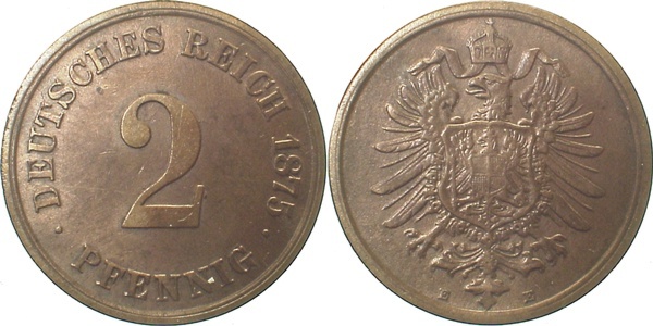 00275E~2.5 2 Pfennig  1875E ss/vz J 002  