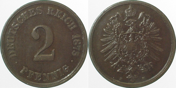 00275F~2.5 2 Pfennig  1875F ss/vz J 002  