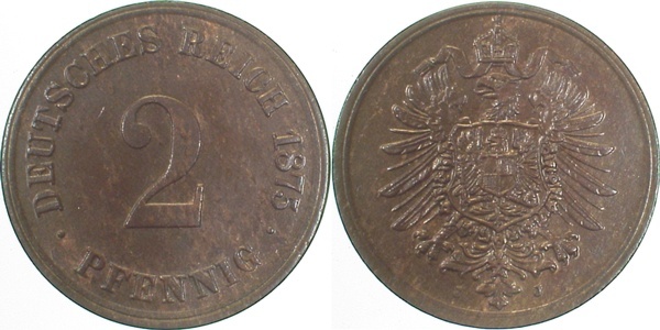 00275J~1.1 2 Pfennig  1875J prfr/st J 002  