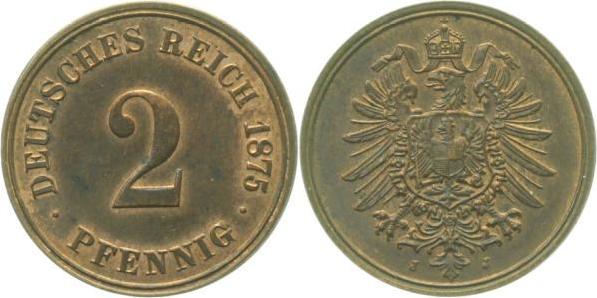 00275J~1.5 2 Pfennig  1875J f.prfr J 002  