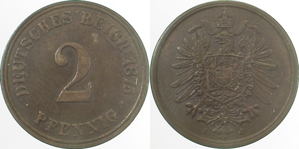 00275J~2.0 2 Pfennig  1875J vz J 002  